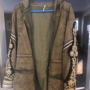 Free people golden quills military jacket